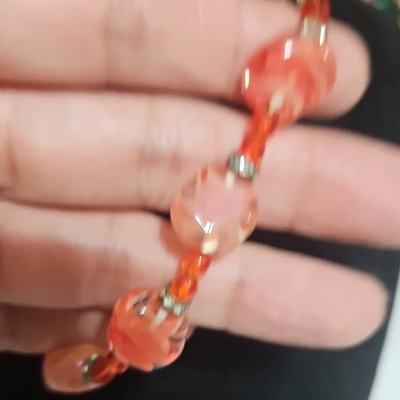 Miriam Haskell Elegant Murano Beaded Necklace with Rhinestone  Accents - Picture 3 of 8